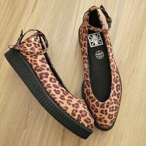 T.U.K Leopard Print Flats with Black Soles